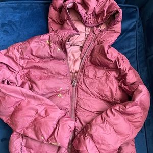 Burgundy puffer jacket